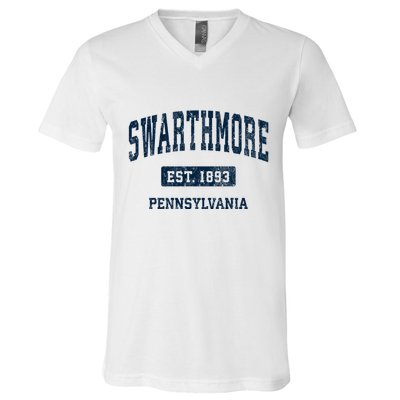 Swarthmore Pennsylvania Pa Vintage Athletic Sports V-Neck T-Shirt