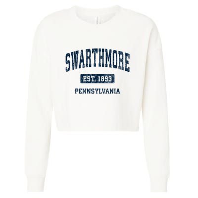 Swarthmore Pennsylvania Pa Vintage Athletic Sports Cropped Pullover Crew