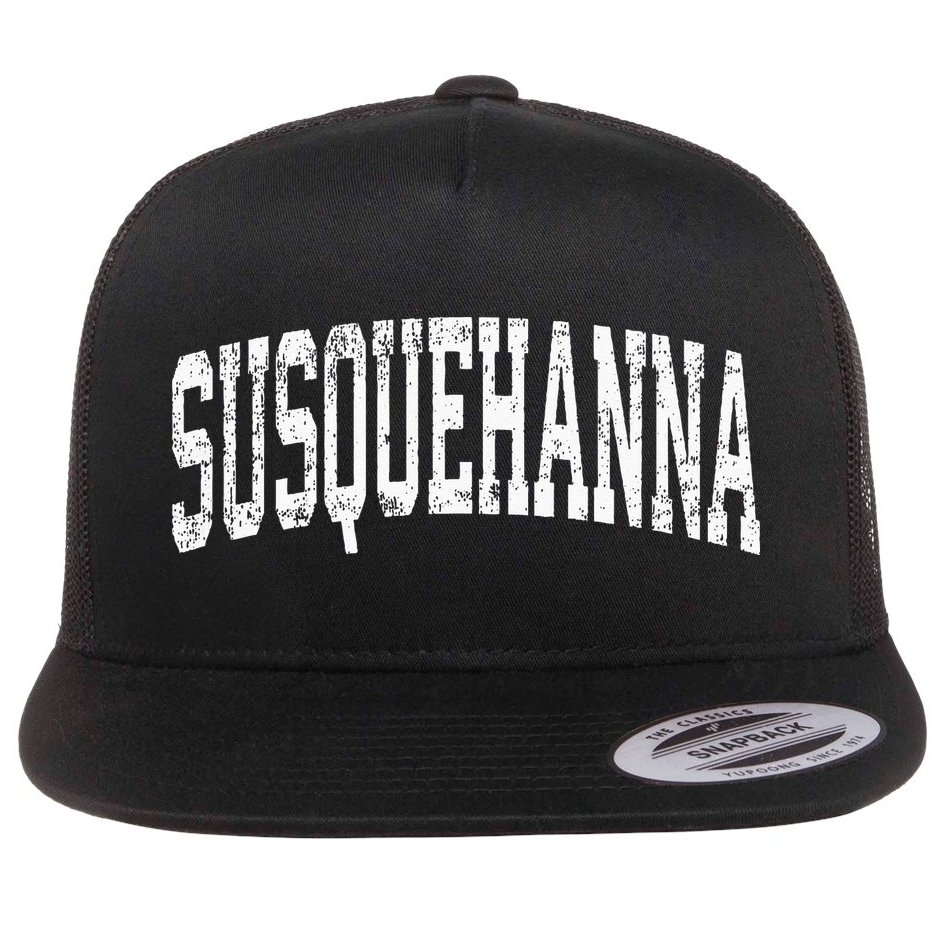 Susquehanna Pennsylvania PA Vintage Athletic Sports Flat Bill Trucker Hat