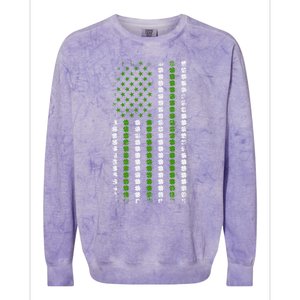 St Patrick`s Patricks Day Cloverleaf Irish America Flag Great Gift Colorblast Crewneck Sweatshirt