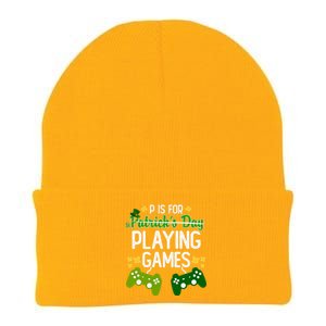 St Patrick's P Is For Playing Games Funny For Gamer Knit Cap Winter Beanie