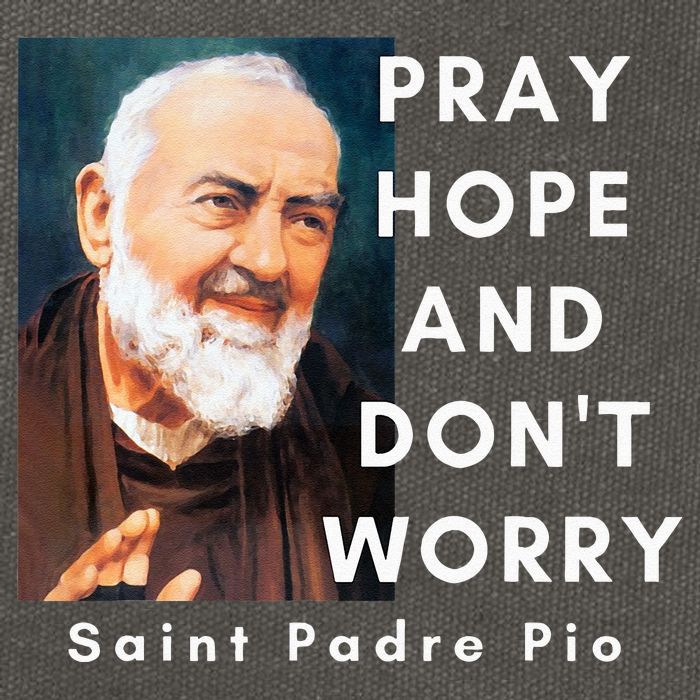 Saint Padre Pio Pray Hope And Dont Worry Catholic Christian Cotton Canvas Backpack