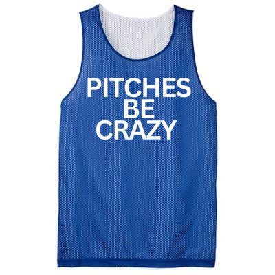 Softball Player Pitches Be Crazy Baseball Fun Baseball Gift Mesh Reversible Basketball Jersey Tank