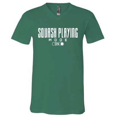 Squash Player Playing V-Neck T-Shirt