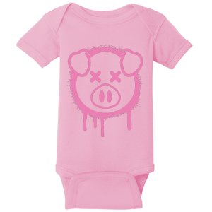 Spray Paint Pig Black Baby Bodysuit