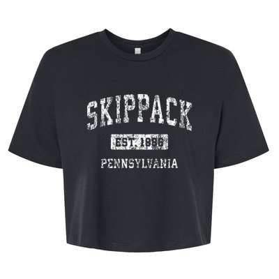 Skippack Pennsylvania Pa Vintage Sports Established Bella+Canvas Jersey Crop Tee