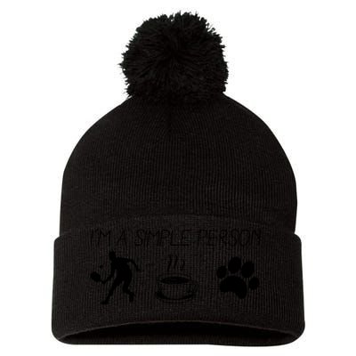 Simple Pickleball Player Pom Pom 12in Knit Beanie