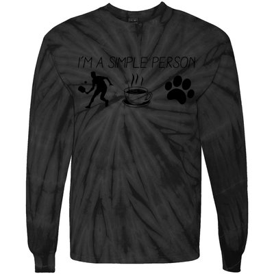 Simple Pickleball Player Tie-Dye Long Sleeve Shirt