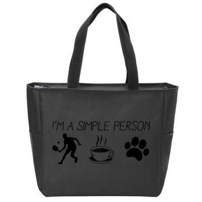 Simple Pickleball Player Zip Tote Bag