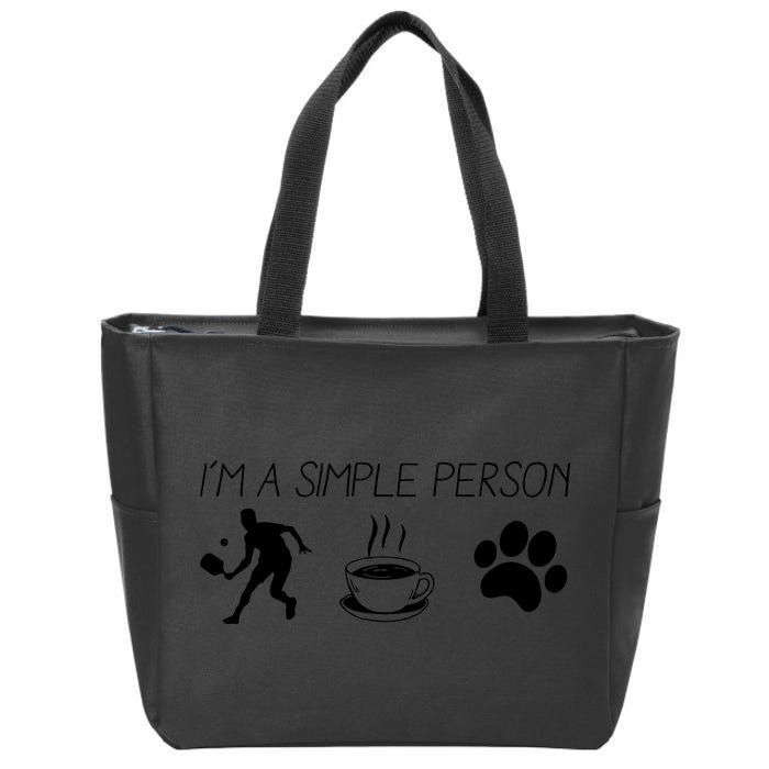 Simple Pickleball Player Zip Tote Bag