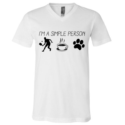 Simple Pickleball Player V-Neck T-Shirt