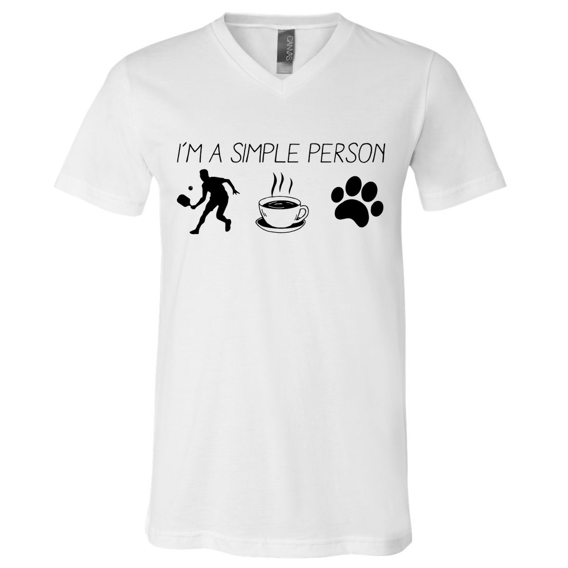 Simple Pickleball Player V-Neck T-Shirt