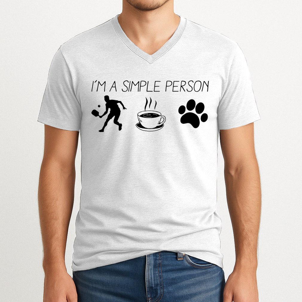 Simple Pickleball Player V-Neck T-Shirt