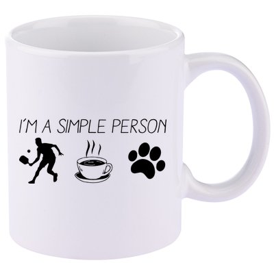 Simple Pickleball Player 11oz C Handle Ceramic Mug