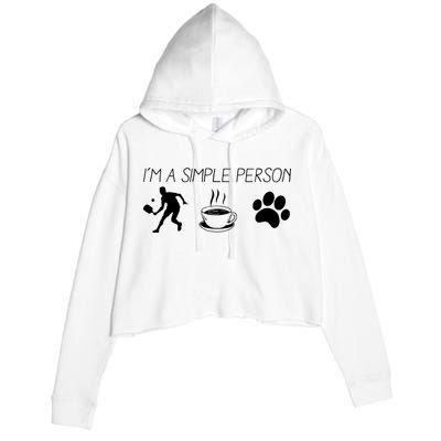 Simple Pickleball Player Crop Fleece Hoodie