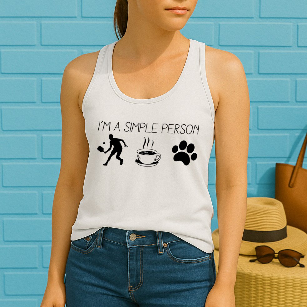 Simple Pickleball Player Womens Tank Top