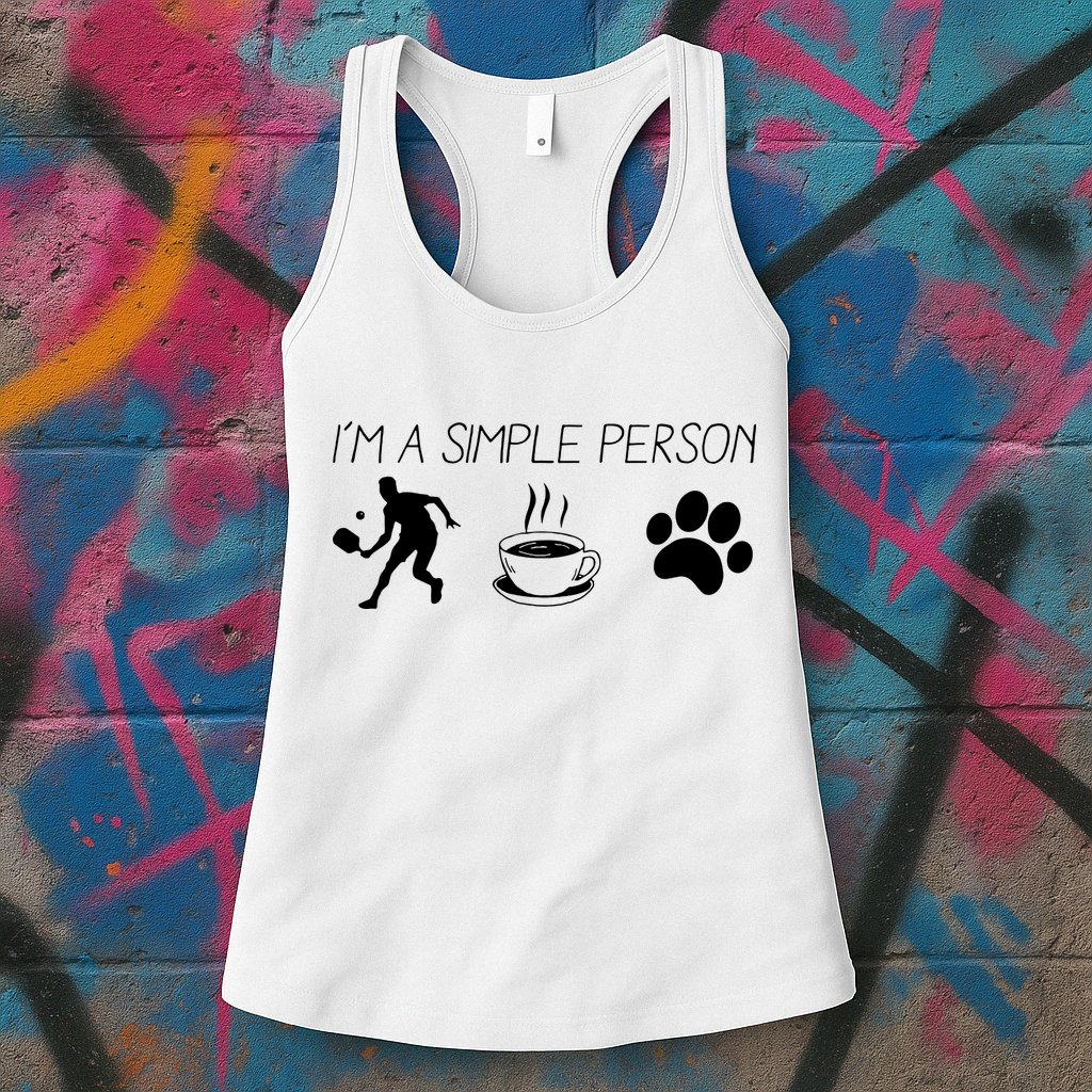 Simple Pickleball Player Womens Tank Top