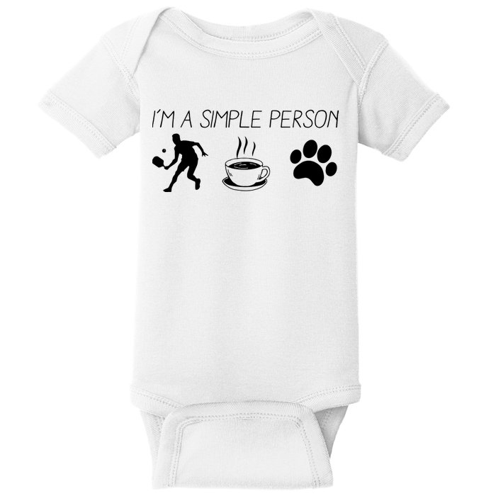 Simple Pickleball Player Baby Bodysuit