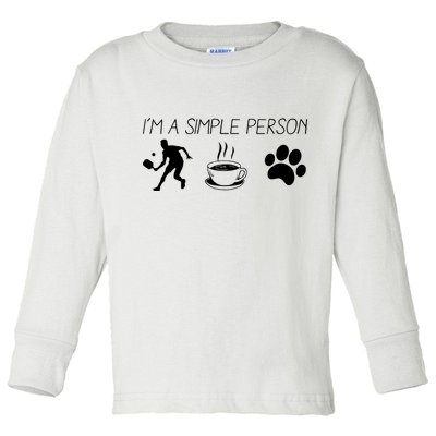 Simple Pickleball Player Toddler Long Sleeve Shirt