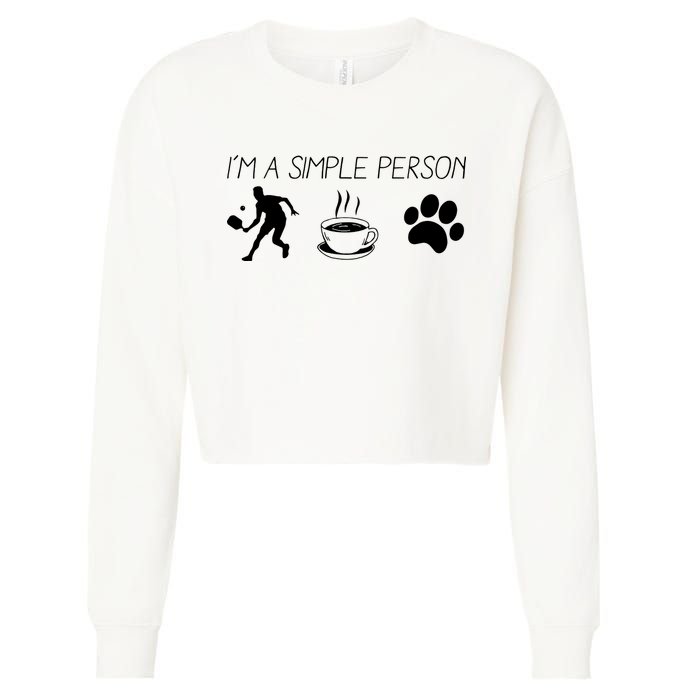 Simple Pickleball Player Cropped Pullover Crew