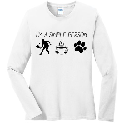 Simple Pickleball Player Ladies Long Sleeve Shirt