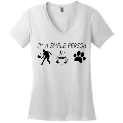 Simple Pickleball Player Women's V-Neck T-Shirt