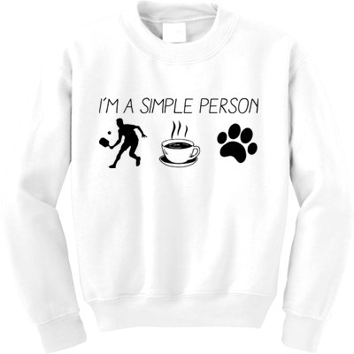 Simple Pickleball Player Kids Sweatshirt