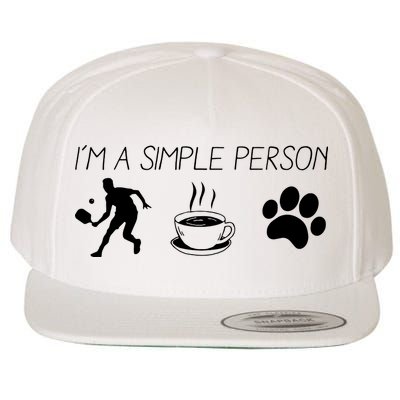 Simple Pickleball Player Wool Snapback Cap