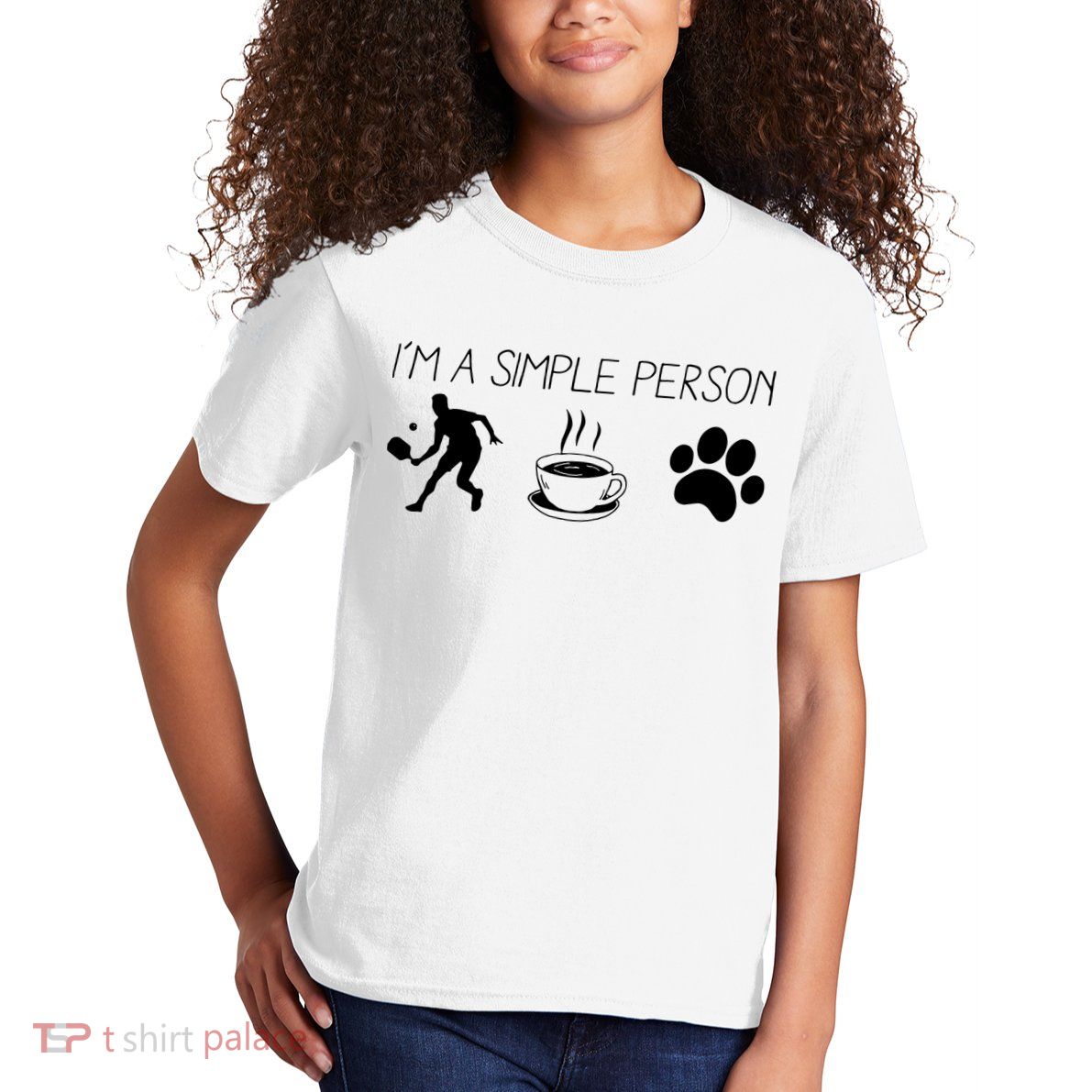 Simple Pickleball Player Kids T-Shirt