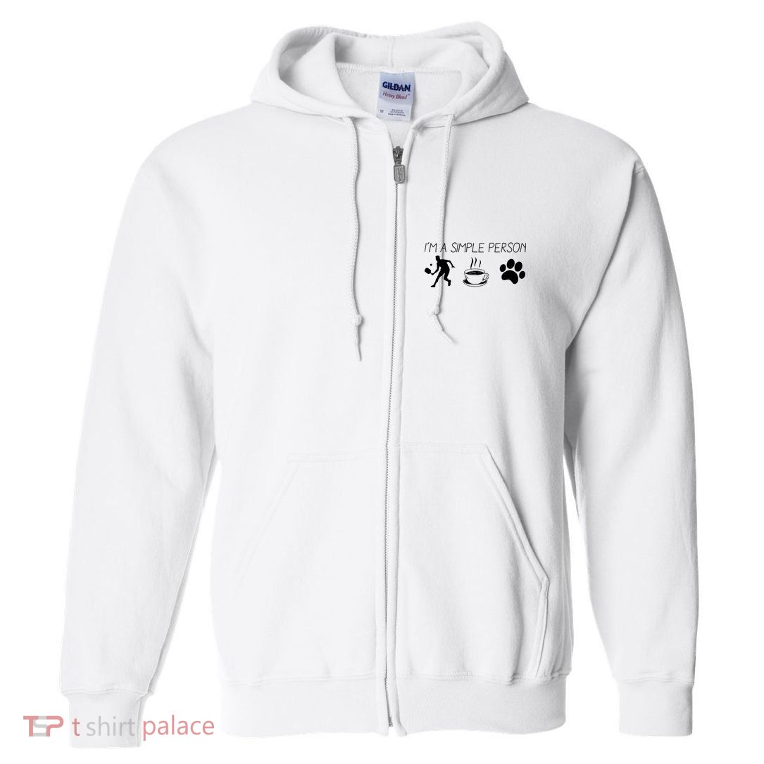 Simple Pickleball Player Full Zip Hoodie