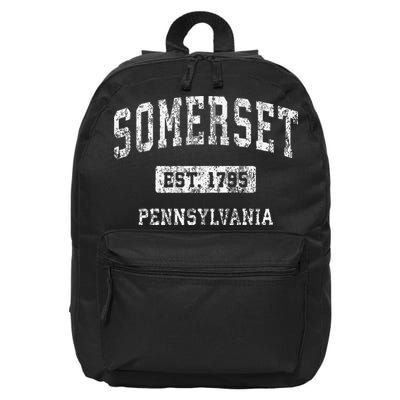 Somerset Pennsylvania Pa Vintage Established 16 in Basic Backpack
