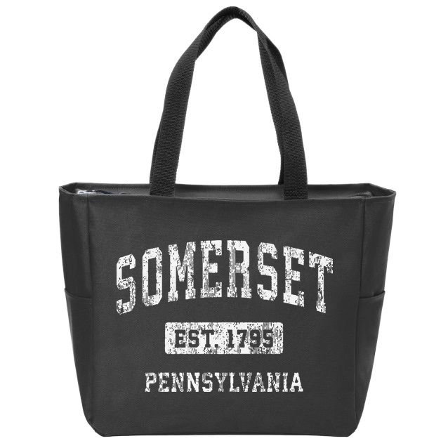 Somerset Pennsylvania Pa Vintage Established Zip Tote Bag