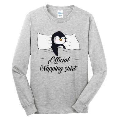 Sleeping Penguin Pyjamas Penguin Lover Napping Tall Long Sleeve T-Shirt