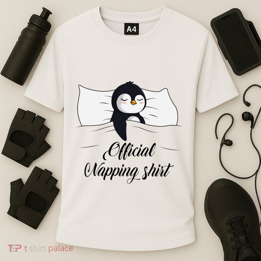 Sleeping Penguin Pyjamas Penguin Lover Napping Cooling Performance Crew T-Shirt