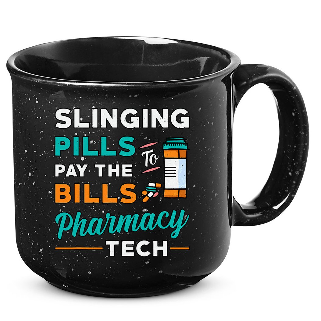 Slinging Pills Pharmacy Tech Vintage Technician Pharmacist 15oz Campfire Ceramic Mug