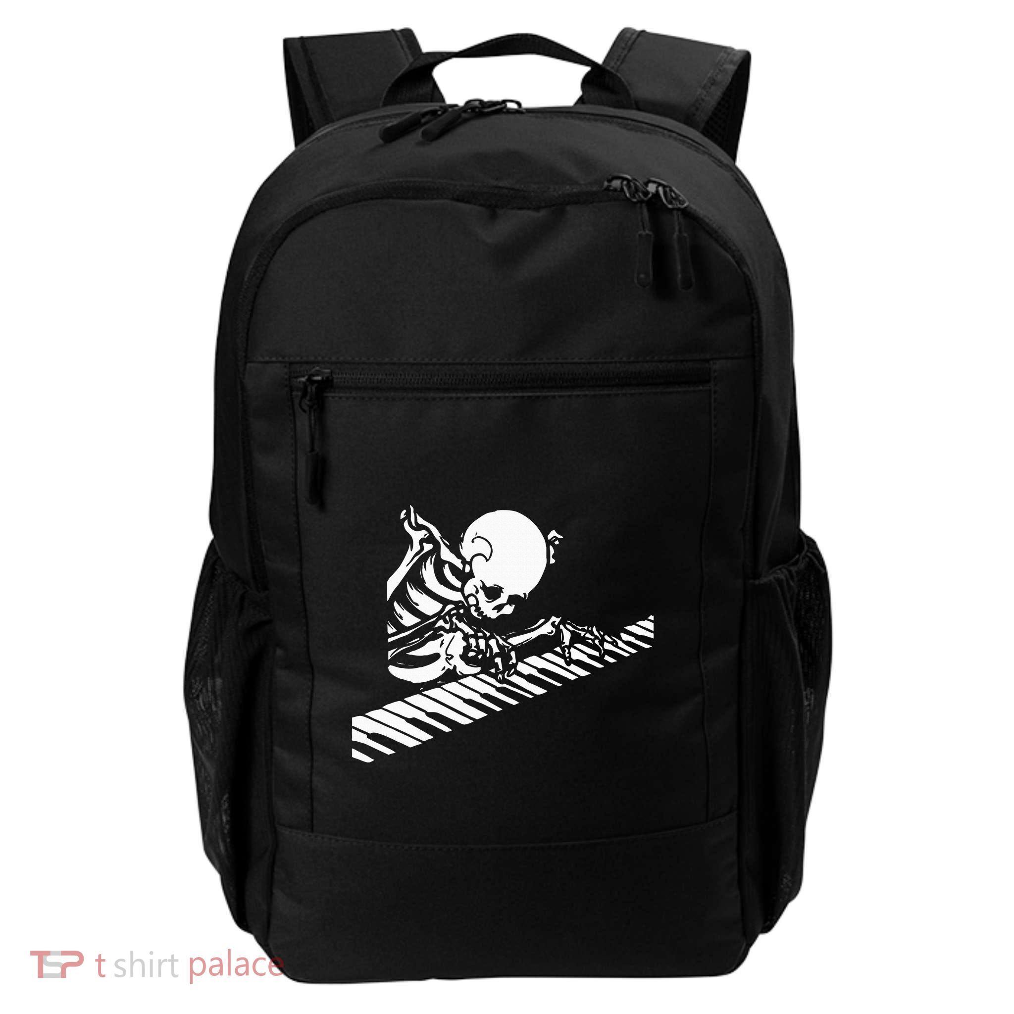 Skeleton Playing Piano Halloween Costume Pianist Musician Backpack