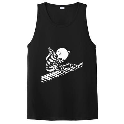 Skeleton Playing Piano Halloween Costume Pianist Musician PosiCharge Competitor Tank