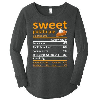 Sweet Potato Pie Nutrition Food Thanksgiving Funny Xmas Women's Perfect Tri Tunic Long Sleeve Shirt