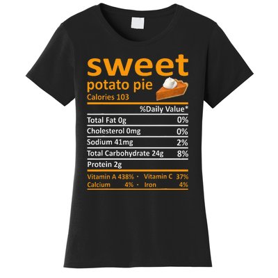 Sweet Potato Pie Nutrition Food Thanksgiving Funny Xmas Women's T-Shirt