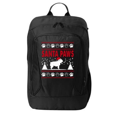 Santa Paw Pug Dog Merry Christmas Funny Pajamas Ugly Xmas Gift City Backpack