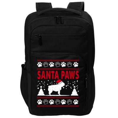 Santa Paw Pug Dog Merry Christmas Funny Pajamas Ugly Xmas Gift Impact Tech Backpack