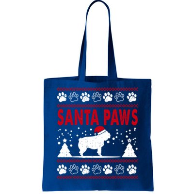 Santa Paw Pug Dog Merry Christmas Funny Pajamas Ugly Xmas Gift Tote Bag