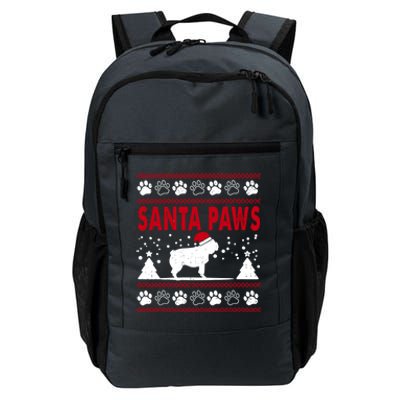 Santa Paw Pug Dog Merry Christmas Funny Pajamas Ugly Xmas Gift Daily Commute Backpack