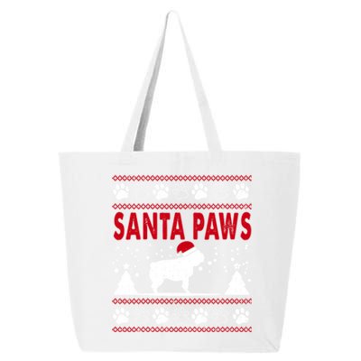 Santa Paw Pug Dog Merry Christmas Funny Pajamas Ugly Xmas Gift 25L Jumbo Tote