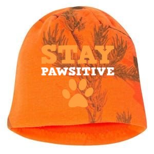 Stay Pawsitive Positive And Pet Lover Gift Kati - Camo Knit Beanie