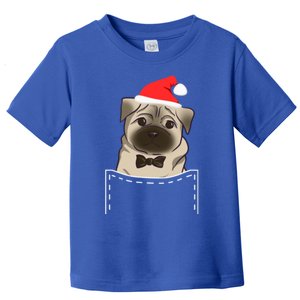 Santa Pug Puppy In Pocket Tee Funny Dog Lover Christmas Gift Toddler T-Shirt