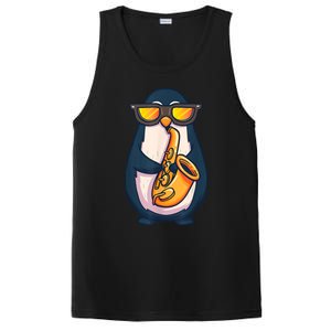 Saxophone Player Penguin Jazz Band Music Animal Lovers Gift PosiCharge Competitor Tank