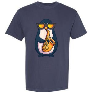 Saxophone Player Penguin Jazz Band Music Animal Lovers Gift Garment-Dyed Heavyweight T-Shirt