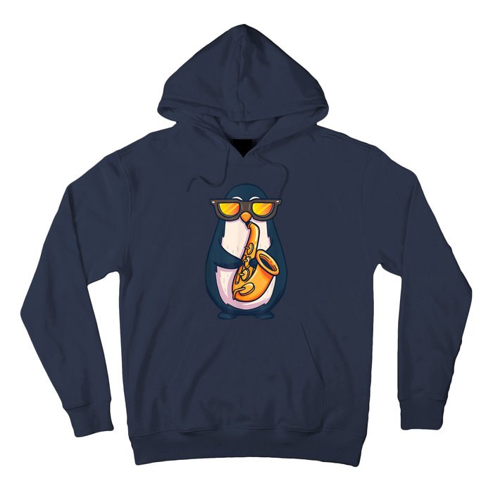 Saxophone Player Penguin Jazz Band Music Animal Lovers Gift Hoodie