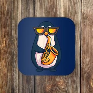 Saxophone Player Penguin Jazz Band Music Animal Lovers Gift Coaster